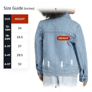 Cute Design Toddler Denim Jacket - Heart Print Jean Jacket - Illustration Denim Jacket for Kids