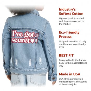 Cute Design Toddler Denim Jacket - Heart Print Jean Jacket - Illustration Denim Jacket for Kids