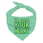 I'll Steal Your Heart Pet Bandana - Art Print Dog Bandana - Word Design Pet Scarf MADE IN THE USA Pet Clothing Pet Supplies Pet Supplies
