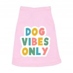 Dog Vibes Only Dog Sleeveless Shirt - Word Art Dog Shirt - Cute Dog Clothing MADE IN THE USA Pet Clothing Pet Supplies Pet Supplies