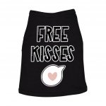 Free Kisses Dog Sleeveless Shirt - Word Print Dog Shirt - Minimalist Dog Clothing MADE IN THE USA Pet Supplies Pet Supplies Color: Black Size: S|M|L|XL|2XL