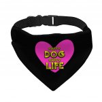 Happy Dog Happy Life Pet Bandana Collar - Phrase Scarf Collar - Art Print Dog Bandana MADE IN THE USA Pet Supplies Pet Supplies