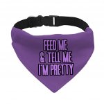 Feed Me Pet Bandana Collar - Word Design Scarf Collar - Dog Theme Dog Bandana MADE IN THE USA Pet Clothing Pet Supplies Pet Supplies