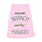 Assistant Branch Manager Dog Sleeveless Shirt - Minimalist Dog Shirt - Print Dog Clothing MADE IN THE USA Pet Clothing Pet Supplies Pet Supplies