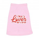 I'm a Lover Not a Biter Dog Sleeveless Shirt - Funny Dog Shirt - Phrase Dog Clothing MADE IN THE USA Pet Clothing Pet Supplies Pet Supplies