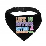 Life Is Better With a Wagging Tail Pet Bandana Collar - Print Scarf Collar - Art Dog Bandana MADE IN THE USA Pet Clothing Pet Supplies Pet Supplies